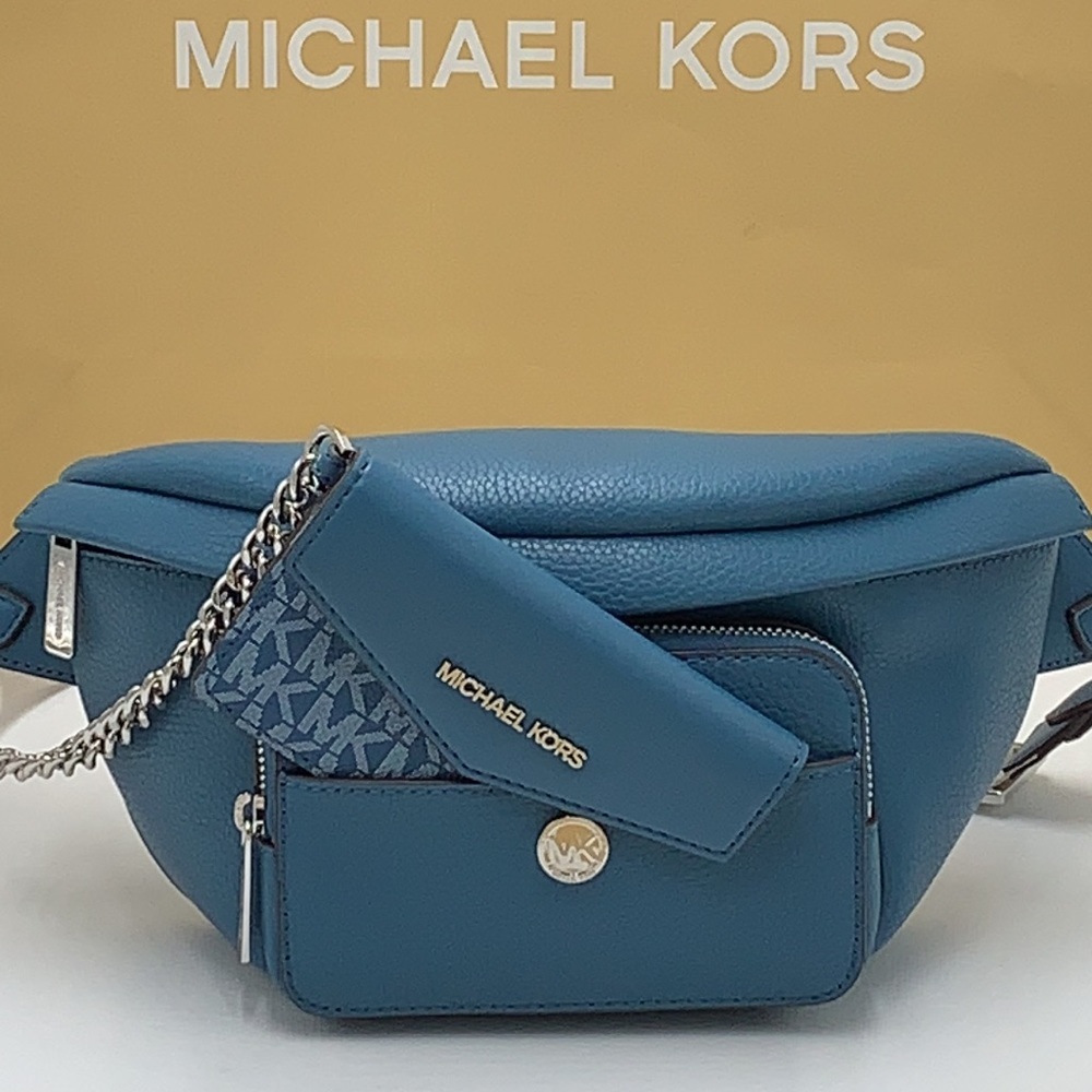MICHAEL KORS 
Maisie Large Pebbled Leather 2-in-1 Waistpack Fannypack Crossbody - Picture 7 of 16